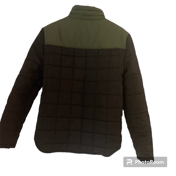 Nomad Josiah Quilted Puffer Jacket Zip Up Size M Black Olive - Picture 2 of 5